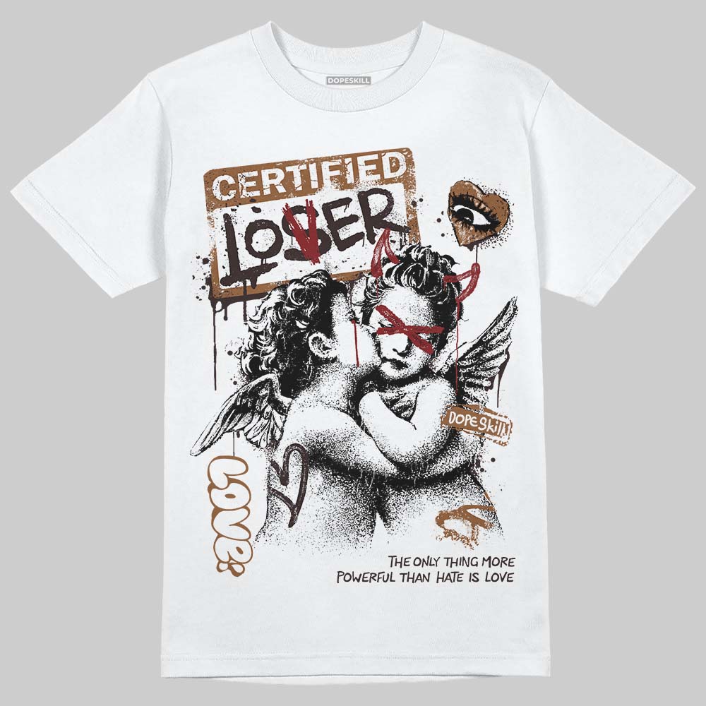 Jordan 1 High OG Love Letter DopeSkill T-Shirt Certified Lover Graphic Streetwear - White 