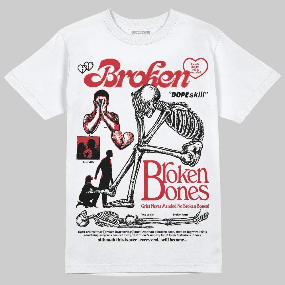 Jordan 12 “Bloodline” DopeSkill T-Shirt Broken Bones Graphic Streetwear - White
