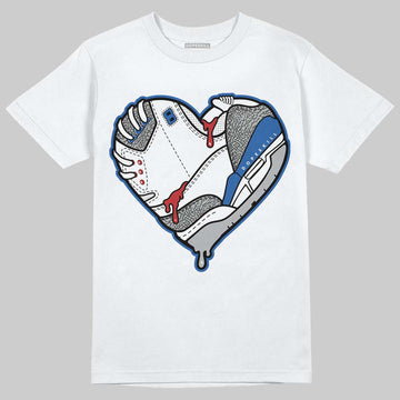 Jordan 3 "True Blue" DopeSkill T-Shirt Heart Jordan 3 Graphic Streetwear - White