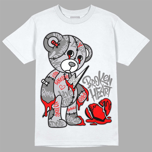 Grey Sneakers DopeSkill T-Shirt Broken Heart Graphic Streetwear - White