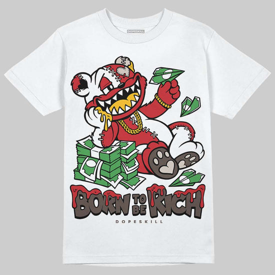 Adidas Samba OG Cloud White Better Scarlet Supplier Colour DopeSkill T-Shirt Born To Be Rich Graphic Streetwear - White