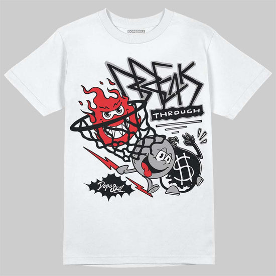 Jordan 4 “White Thunder” DopeSkill T-Shirt Break Through Graphic Streetwear - White