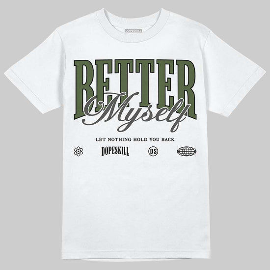 New Balance 1890 Faded Black Utility Green DopeSkill T-Shirt Better Myself Graphic Streetwear - White