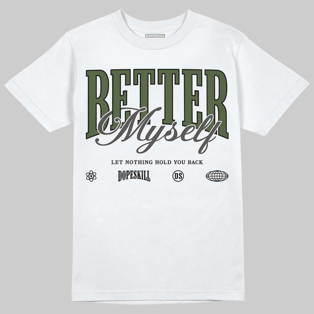 New Balance 1890 Faded Black Utility Green DopeSkill T-Shirt Better Myself Graphic Streetwear - White