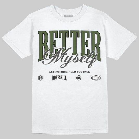 New Balance 1890 Faded Black Utility Green DopeSkill T-Shirt Better Myself Graphic Streetwear - White