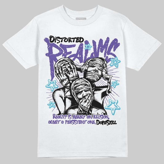 Jordan 8 Retro 'Aqua' 2025 DopeSkill T-Shirt Distorted Realms Graphic Streetwear - White