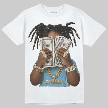 Jordan 4 Denim “Worn Blue” DopeSkill T-Shirt Rich Youth Graphic Streetwear - White 