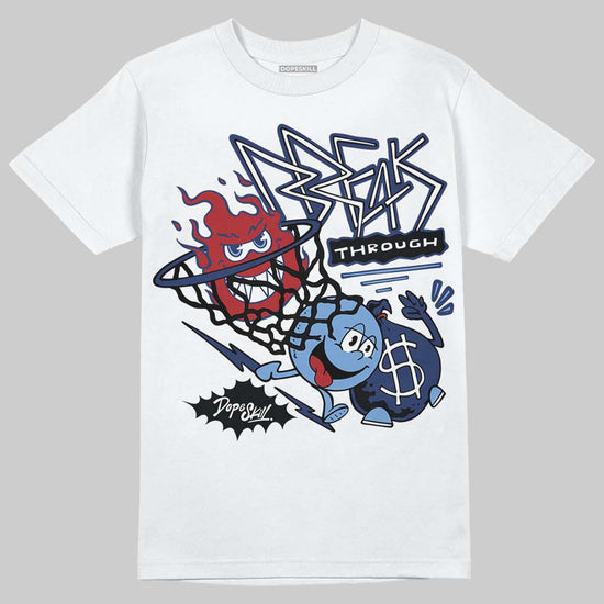 Jordan 1 High OG "Midnight Navy" DopeSkill T-Shirt Break Through Graphic Streetwear - White 