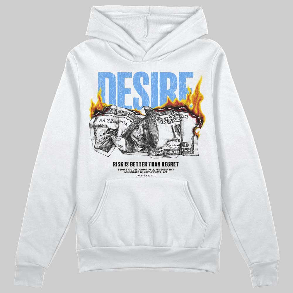 Jordan 5 Black University Blue DopeSkill Hoodie Sweatshirt Desire Graphic Streetwear - White 