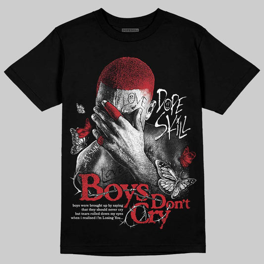 Jordan 5 Retro Fire Red Black Tongue (2025) DopeSkill T-Shirt Boys Don't Cry Graphic Streetwear - Black