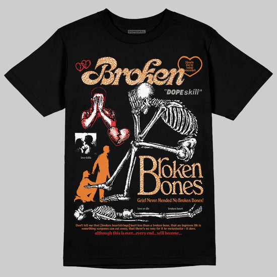 Jordan 3 “Orange Citrus” DopeSkill T-Shirt Broken Bones Graphic Streetwear - Black