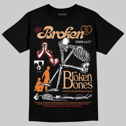 Jordan 3 “Orange Citrus” DopeSkill T-Shirt Broken Bones Graphic Streetwear - Black