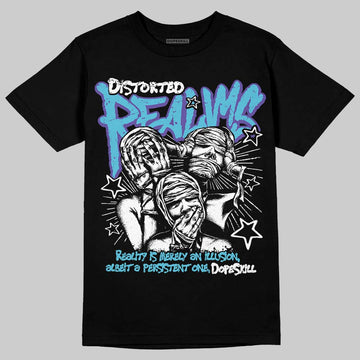 Jordan 8 Retro 'Aqua' 2025 DopeSkill T-Shirt Distorted Realms Graphic Streetwear - black