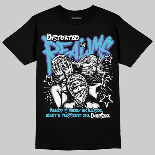 Jordan 8 Retro 'Aqua' 2025 DopeSkill T-Shirt Distorted Realms Graphic Streetwear - black