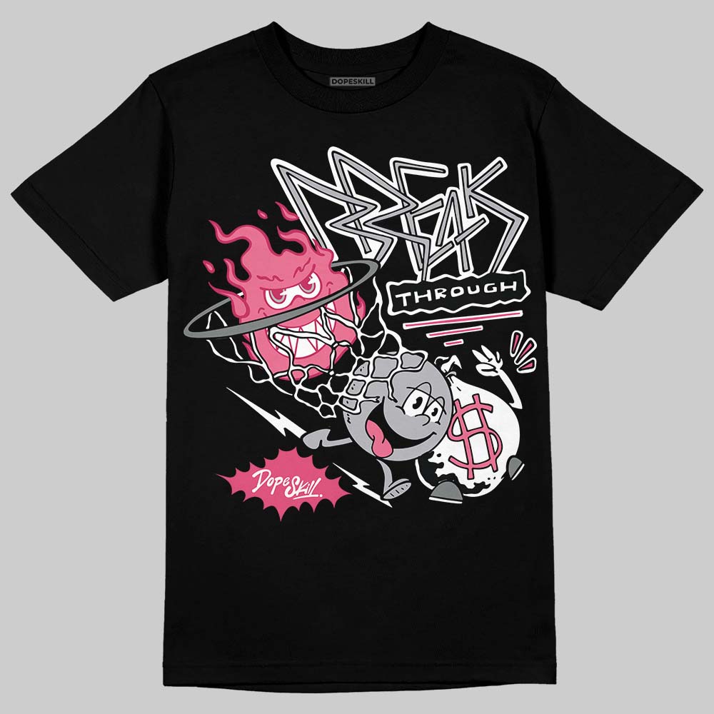 ASICS Gel Kayano 14 Pink Glo DopeSkill T-Shirt Break Through Graphic Streetwear - Black