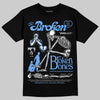 Jordan 5 Black University Blue DopeSkill T-Shirt Broken Bones Graphic Streetwear - black