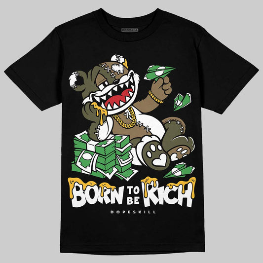 Adidas Samba OG Focus Olive Gum DopeSkill T-Shirt Born To Be Rich Graphic Streetwear - Black