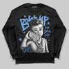 Jordan 5 Black University Blue DopeSkill Long Sleeve T-Shirt Boss Up Graphic Streetwear - black