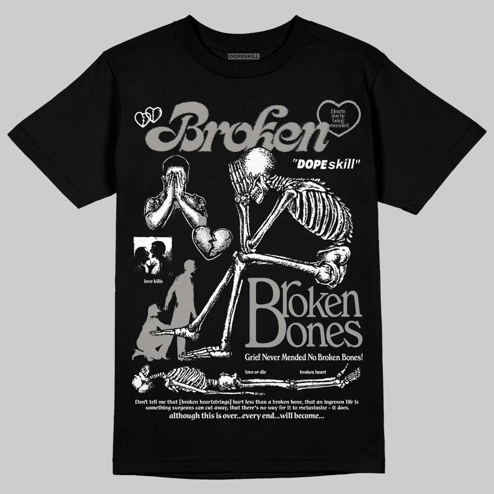 Jordan 5 "White Metallic" DopeSkill T-Shirt Broken Bones Graphic Streetwear - Black