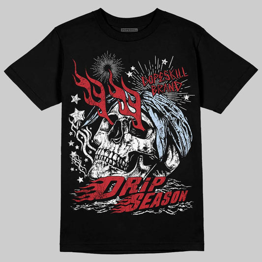 Jordan 5 Retro Fire Red Black Tongue (2025) DopeSkill T-Shirt Drip Season Graphic Streetwear - Black