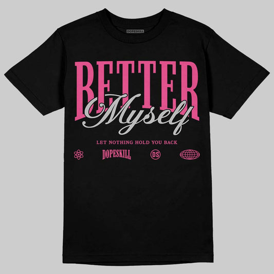 Asics Gel-1130 Pink Glo/ Black DopeSkill T-Shirt Better Myself Graphic Streetwear - Black