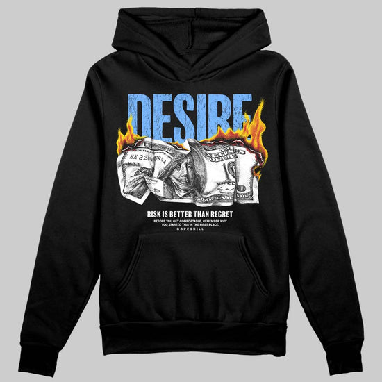Jordan 5 Black University Blue DopeSkill Hoodie Sweatshirt Desire Graphic Streetwear - Black