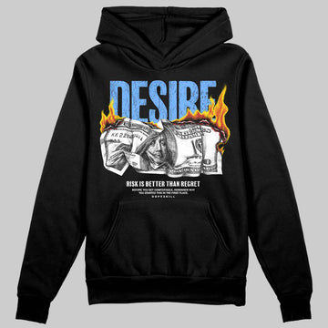 Jordan 5 Black University Blue DopeSkill Hoodie Sweatshirt Desire Graphic Streetwear - Black