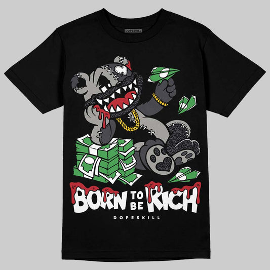 Jordan 3 Retro Black Cat DopeSkill T-Shirt Born To Be Rich Graphic Streetwear - Black