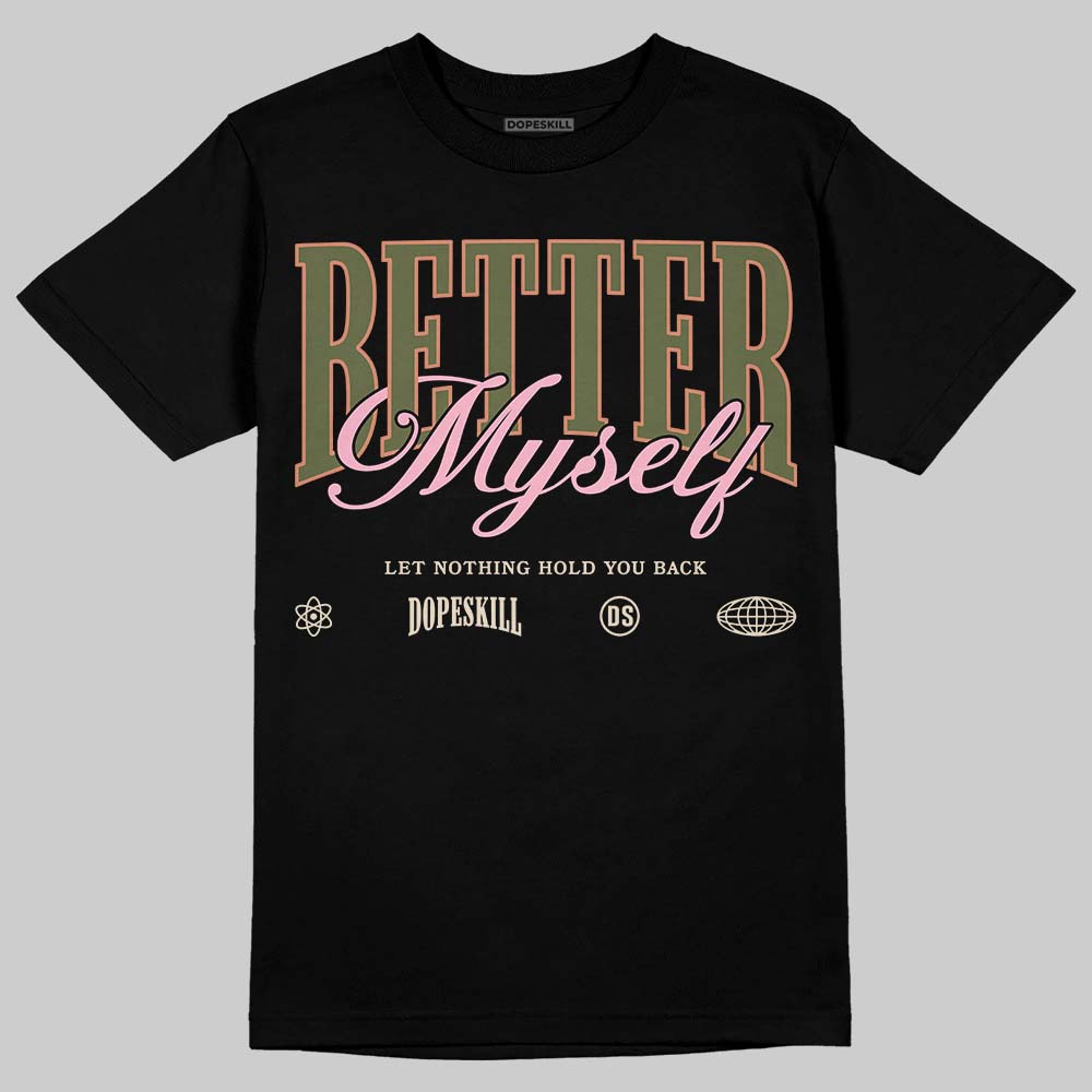 SB Dunk Low Pro x Arts-Rec Skateshop Rust Pink and Rough Green DopeSkill T-Shirt Better Myself Graphic Streetwear - black