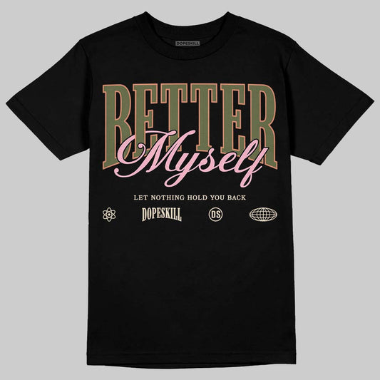 SB Dunk Low Pro x Arts-Rec Skateshop Rust Pink and Rough Green DopeSkill T-Shirt Better Myself Graphic Streetwear - black
