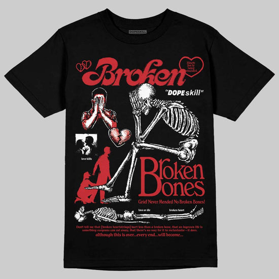 Jordan 12 “Bloodline” DopeSkill T-Shirt Broken Bones Graphic Streetwear - black