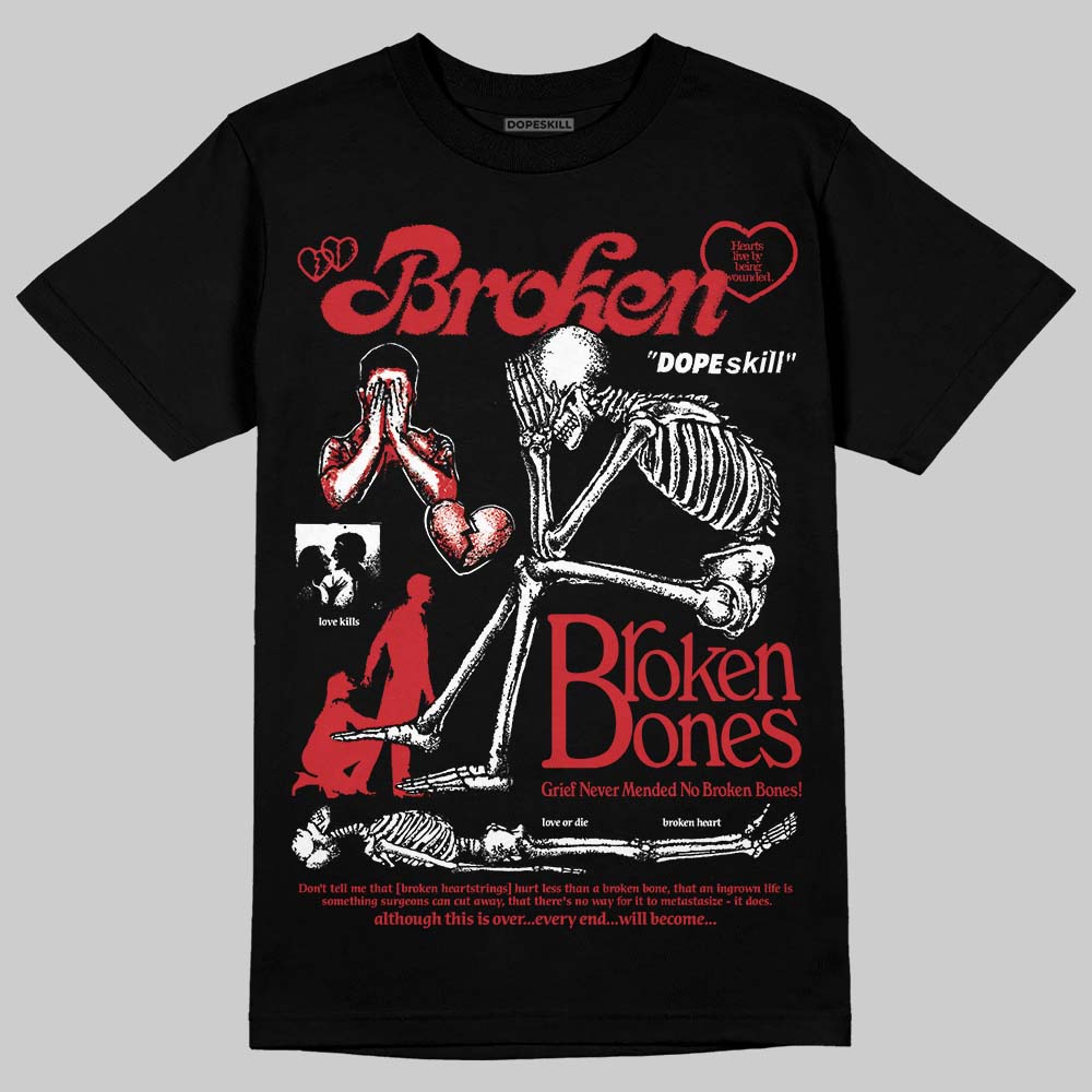 Jordan 12 “Bloodline” DopeSkill T-Shirt Broken Bones Graphic Streetwear - black