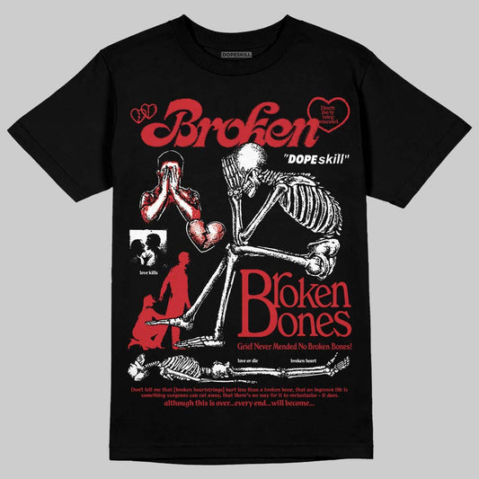 Jordan 12 “Bloodline” DopeSkill T-Shirt Broken Bones Graphic Streetwear - black