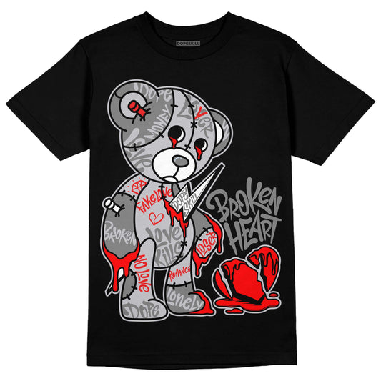 Grey Sneakers DopeSkill T-Shirt Broken Heart Graphic Streetwear - Black