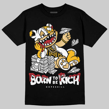 Jordan 12 Retro 'Taxi' 2025 DopeSkill T-Shirt Born To Be Rich Graphic Streetwear - Black