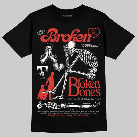 Jordan 4 Retro Toro Bravo DopeSkill T-Shirt Broken Bones Graphic Streetwear - Black