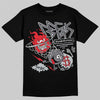 Jordan 12 Black Wolf Grey DopeSkill T-Shirt Break Through Graphic Streetwear - Black