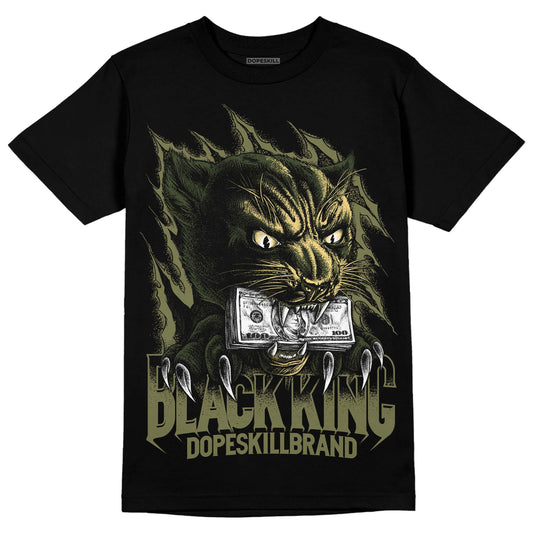 Jordan 4 Retro SE Craft Medium Olive DopeSkill T-Shirt Black King Graphic Streetwear - Black