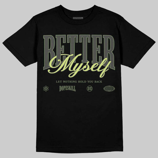 New Balance 1890 Faded Black Utility Green DopeSkill T-Shirt Better Myself Graphic Streetwear - Black