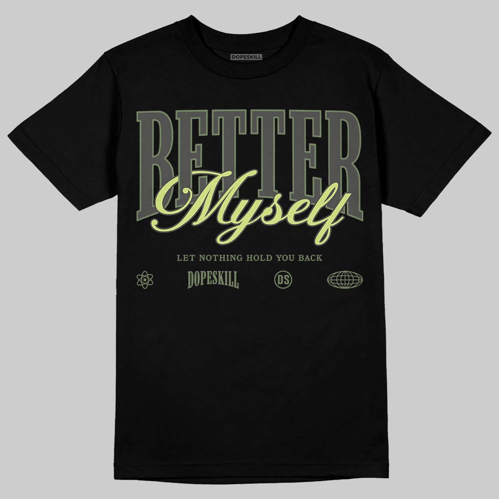 New Balance 1890 Faded Black Utility Green DopeSkill T-Shirt Better Myself Graphic Streetwear - Black