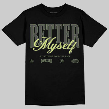 New Balance 1890 Faded Black Utility Green DopeSkill T-Shirt Better Myself Graphic Streetwear - Black