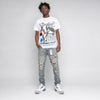 “True Blue” 3s DopeSkill T-Shirt Broken Bones Graphic