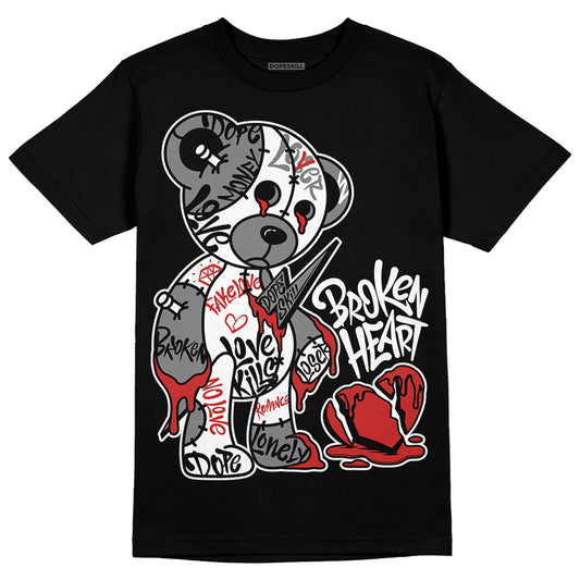 Jordan 1 High OG “Black/White” DopeSkill T-Shirt Broken Heart Graphic Streetwear - Black