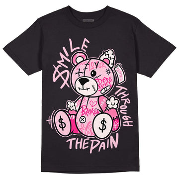 Dunk Low LX Pink Foam DopeSkill T-Shirt Smile Through The Pain Graphic Streetwear - Black