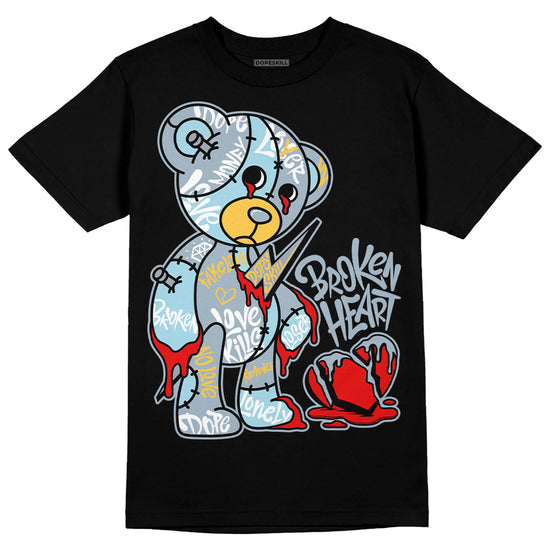 Jordan 13 “Blue Grey” DopeSkill T-Shirt Broken Heart Graphic Streetwear - Black