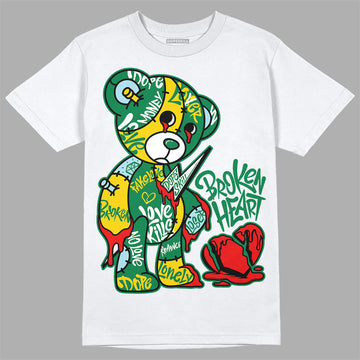 Jordan 5 “Lucky Green” DopeSkill T-Shirt Broken Heart Graphic Streetwear - White