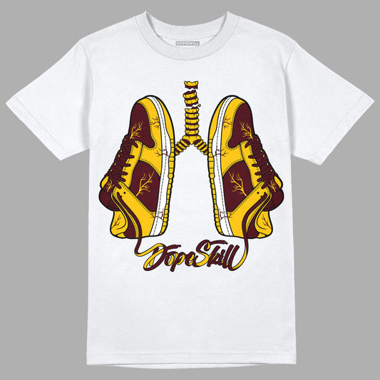 Dunk Yellow Bordeaux DopeSkill T-Shirt Breathe Graphic Streetwear - White