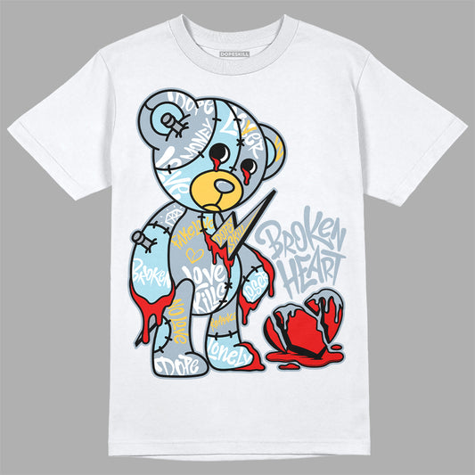 Jordan 13 “Blue Grey” DopeSkill T-Shirt Broken Heart Graphic Streetwear - White 