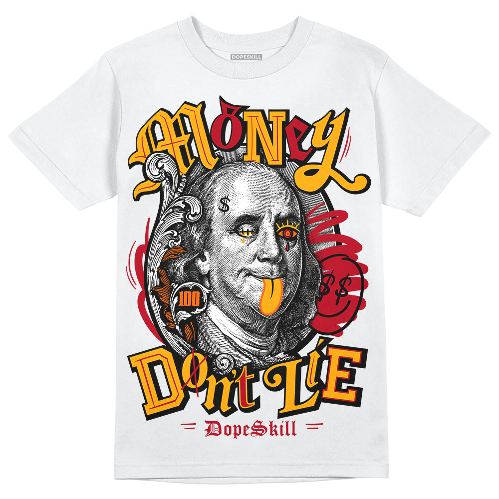 Jordan 7 Citrus DopeSkill T-Shirt Money Don't Lie Graphic Streetwear - White