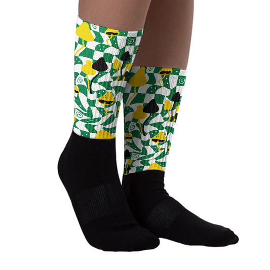 Lucky Green 5s DopeSkill Sublimated Socks Mushroom Graphic